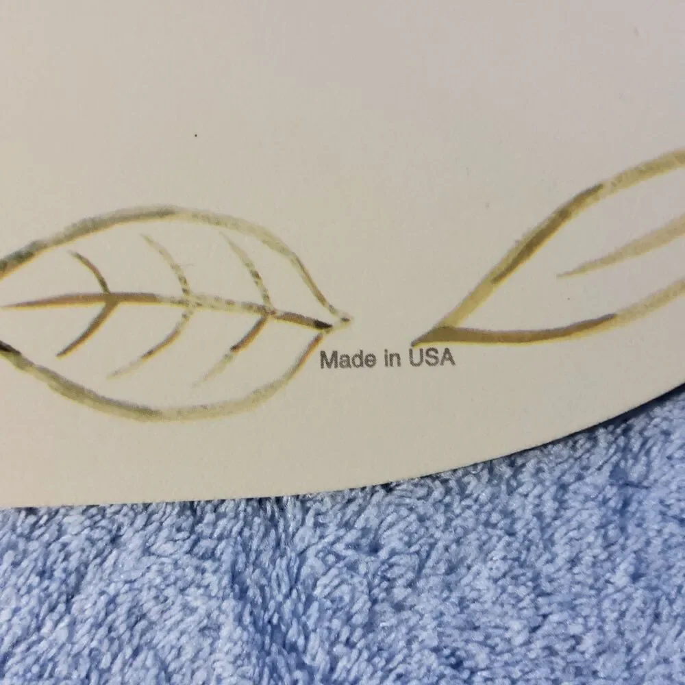 (7) Vintage Corelle Coordinates Placemats Green Floral Leaves Oval Reversible